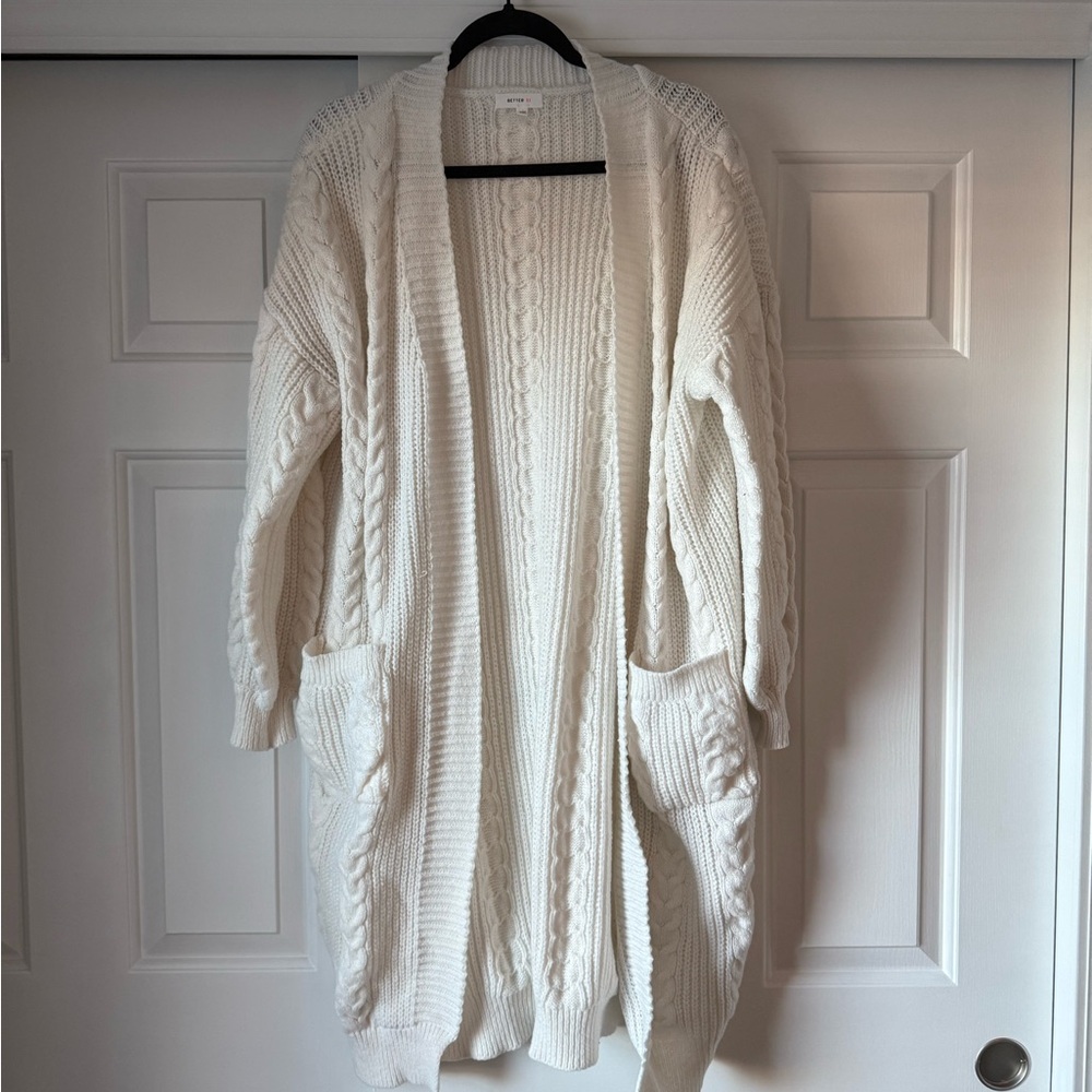 Cozy White Cable Knit Sweater